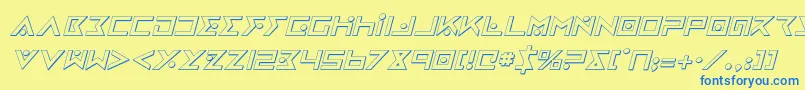 Weitere Informationen zur ironcobra3di-Schriftart ironcobra3di-Schriftart – Blaue Schriften auf gelbem Hintergrund