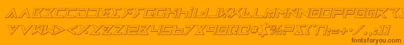 ironcobra3di-Schriftart – Braune Schriften auf orangefarbenem Hintergrund