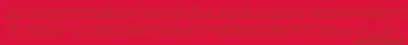 Czcionka ironcobra3di – brązowe czcionki na czerwonym tle