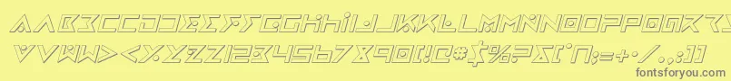ironcobra3di Font – Gray Fonts on Yellow Background