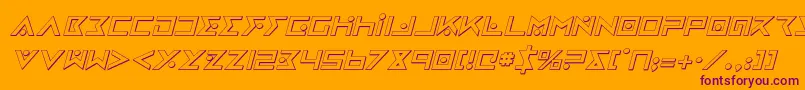 ironcobra3di-Schriftart – Violette Schriften auf orangefarbenem Hintergrund