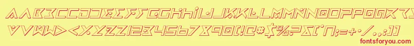 フォントironcobra3di – 赤い文字の黄色い背景