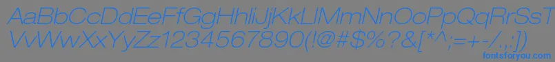 HelveticaneueltstdThexo Font – Blue Fonts on Gray Background