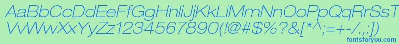HelveticaneueltstdThexo Font – Blue Fonts on Green Background