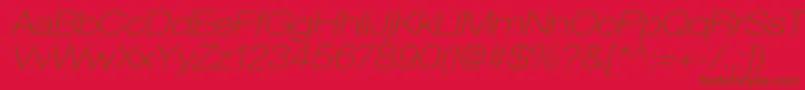 HelveticaneueltstdThexo Font – Brown Fonts on Red Background