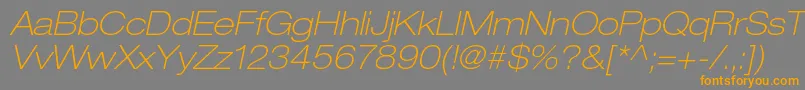 HelveticaneueltstdThexo Font – Orange Fonts on Gray Background