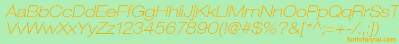 HelveticaneueltstdThexo Font – Orange Fonts on Green Background