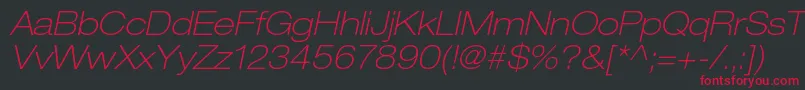 HelveticaneueltstdThexo Font – Red Fonts on Black Background