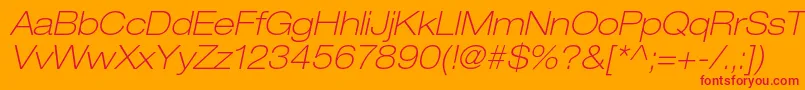 HelveticaneueltstdThexo Font – Red Fonts on Orange Background