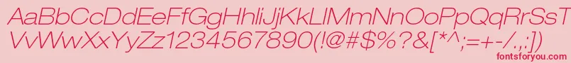 HelveticaneueltstdThexo-Schriftart – Rote Schriften auf rosa Hintergrund