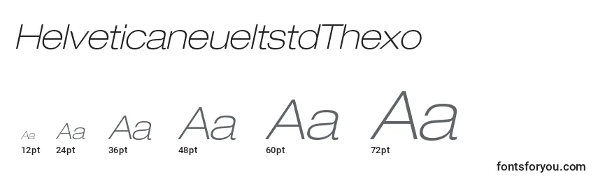 Размеры шрифта HelveticaneueltstdThexo