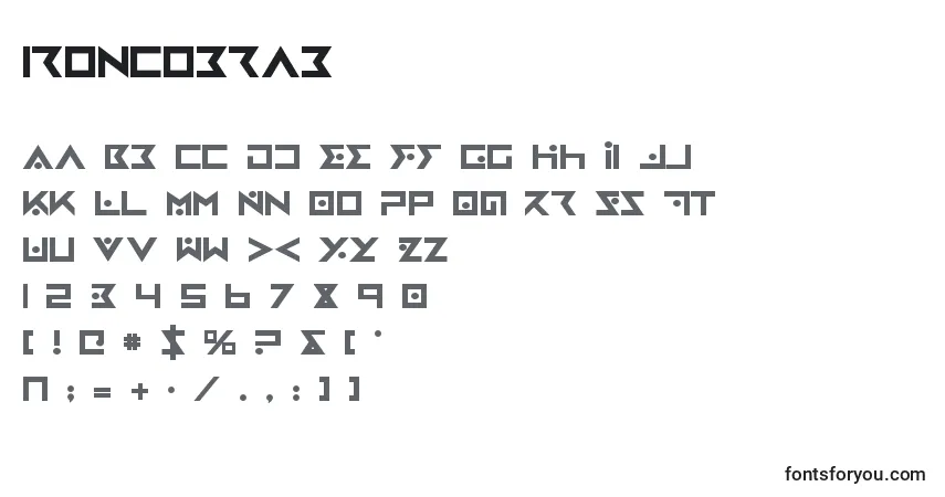 A fonte Ironcobrab (130520) – alfabeto, números, caracteres especiais