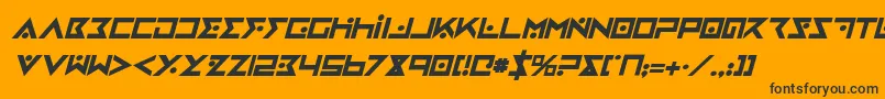 Шрифт ironcobrabi – чёрные шрифты на оранжевом фоне