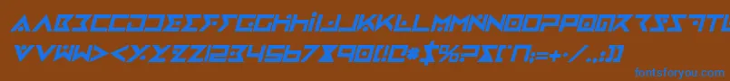 Czcionka ironcobrabi – niebieskie czcionki na brązowym tle