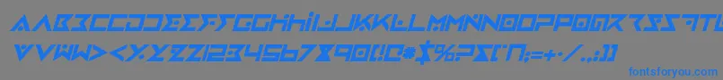 ironcobrabi-Schriftart – Blaue Schriften auf grauem Hintergrund