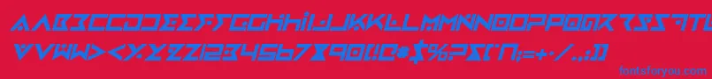 ironcobrabi Font – Blue Fonts on Red Background