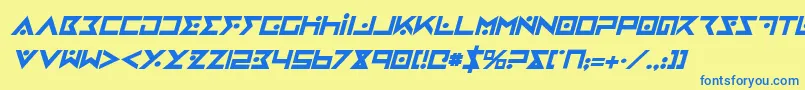 ironcobrabi Font – Blue Fonts on Yellow Background