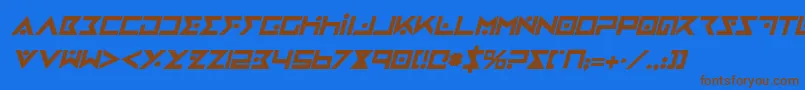 ironcobrabi Font – Brown Fonts on Blue Background