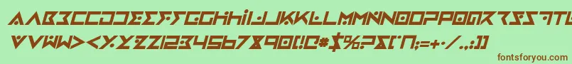 ironcobrabi-fontti – ruskeat fontit vihreällä taustalla