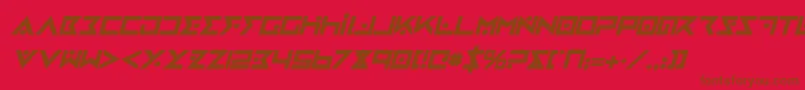 ironcobrabi-fontti – ruskeat fontit punaisella taustalla
