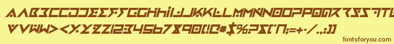 ironcobrabi-Schriftart – Braune Schriften auf gelbem Hintergrund