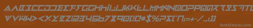 ironcobrabi-fontti – harmaat kirjasimet ruskealla taustalla
