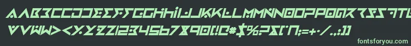 ironcobrabi-fontti – vihreät fontit mustalla taustalla
