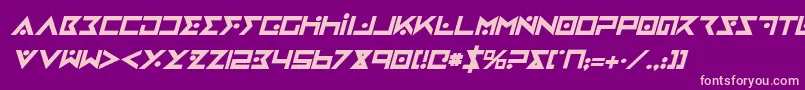 ironcobrabi-fontti – vaaleanpunaiset fontit violetilla taustalla