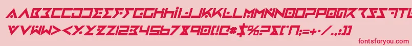 ironcobrabi-fontti – punaiset fontit vaaleanpunaisella taustalla