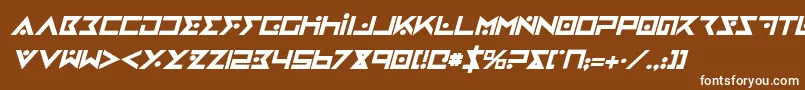 ironcobrabi-fontti – valkoiset fontit ruskealla taustalla