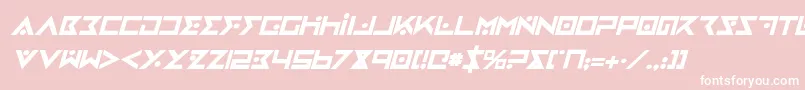 ironcobrabi-fontti – valkoiset fontit vaaleanpunaisella taustalla