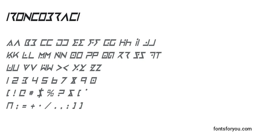 Ironcobraci (130523)フォント–アルファベット、数字、特殊文字