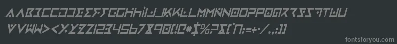 フォントironcobraci – 黒い背景に灰色の文字