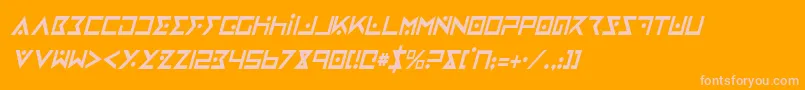 ironcobraci Font – Pink Fonts on Orange Background