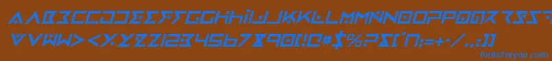 ironcobrai Font – Blue Fonts on Brown Background