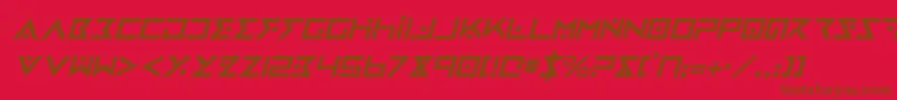 ironcobrai-Schriftart – Braune Schriften auf rotem Hintergrund