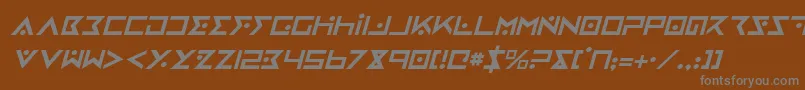 ironcobrai-Schriftart – Graue Schriften auf braunem Hintergrund