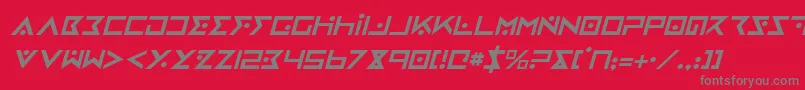 ironcobrai Font – Gray Fonts on Red Background