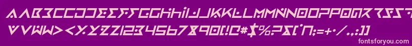 ironcobrai-Schriftart – Rosa Schriften auf violettem Hintergrund