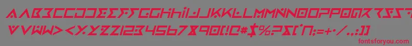 ironcobrai-Schriftart – Rote Schriften auf grauem Hintergrund