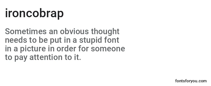 Review of the Ironcobrap (130526) Font