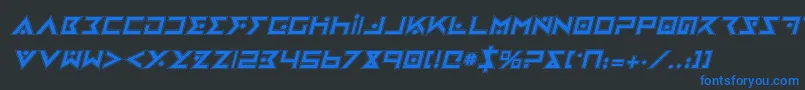 ironcobrapi Font – Blue Fonts on Black Background
