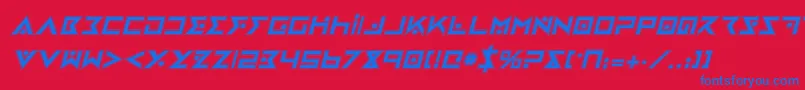 ironcobrapi Font – Blue Fonts on Red Background