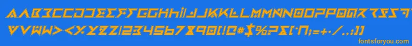 ironcobrapi Font – Orange Fonts on Blue Background