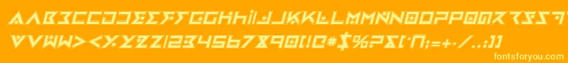 ironcobrapi Font – Yellow Fonts on Orange Background