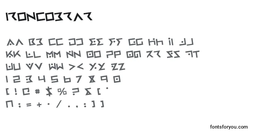 A fonte Ironcobrar (130528) – alfabeto, números, caracteres especiais