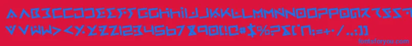 フォントironcobrar – 赤い背景に青い文字