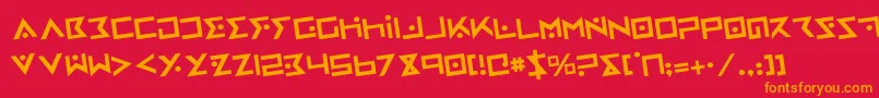 Шрифт ironcobrar – оранжевые шрифты на красном фоне