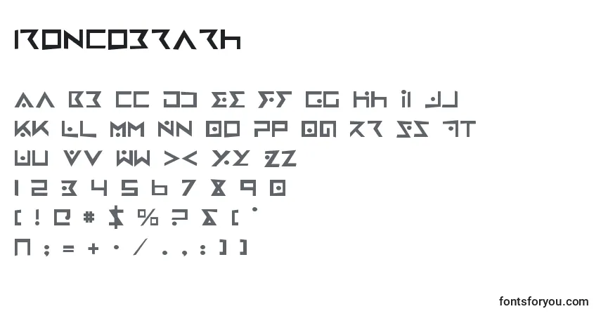 A fonte Ironcobrarh (130529) – alfabeto, números, caracteres especiais