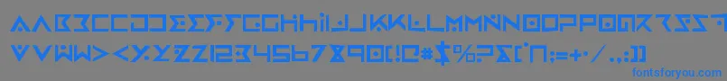 フォントironcobrarh – 灰色の背景に青い文字